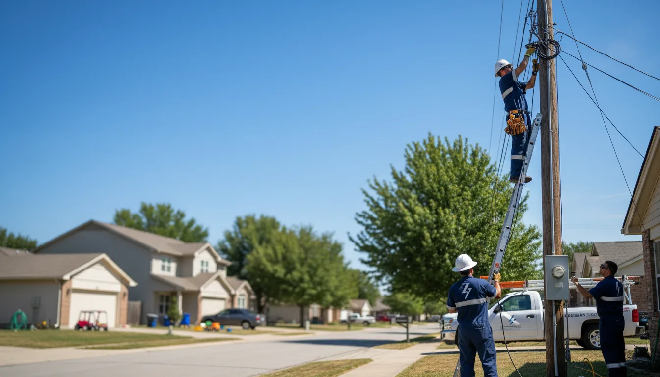 Residential electrician providing installation services in Leeds, ND